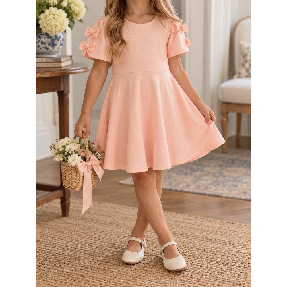 Janie and Jack Pink Bow Sleeve girls Dress Size 10